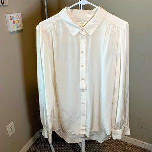 Kate Spade XXL Cream Silk Blouse